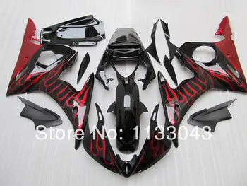 

7 Gifts+ red flame black fairing kits for Yamaha YZF-R6 03-05 YZF R6 03 04 05 YZF 600 R6 2003 2004 2005 Hi-quality fairing parts