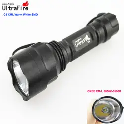 U-F С8 CREE XM-L 3000 К-3500 К Теплый Белый 1000lm 3-режиме Высокий> Средний> Низкий SMO СВЕТОДИОДНЫЕ фонарик (1x18650)