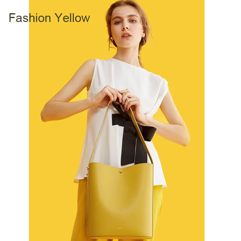 Xiaomi Mijia CARRY'O светильник, роскошная кожаная сумка-мешок, модная женская однокомнатная посылка, суб-посылка, сумка через плечо для покупок - Цвет: yellow