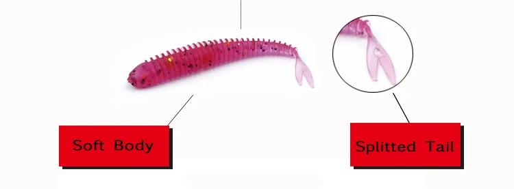 Soft Fishing Lures Split Tail Sandworms 5.8cm 1g 10pcs Swimbait  Soft Bait Shad Carp Fly Fishing Tackle (6)