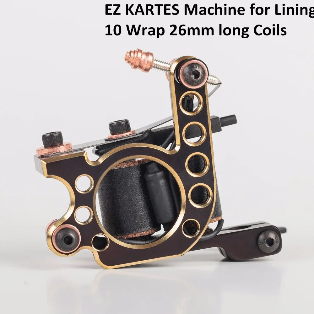 

EZ KARTES Handmade Premium Coil Tattoo Machine 10 Wrap Long Coils for Liner Shader Iron frame Tattoo Gun Machine