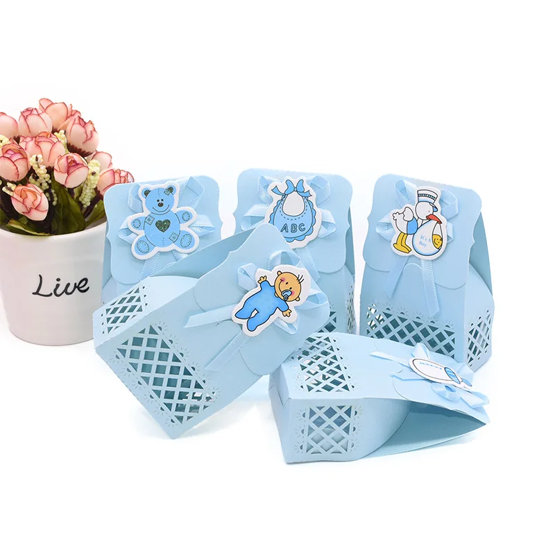 12pcs Baby Shower Favor Candy Boxes with Ribbons, Cute Boy Girl Gift Packaging for Kids... - SKU FCBR0928 - UGI Packaging