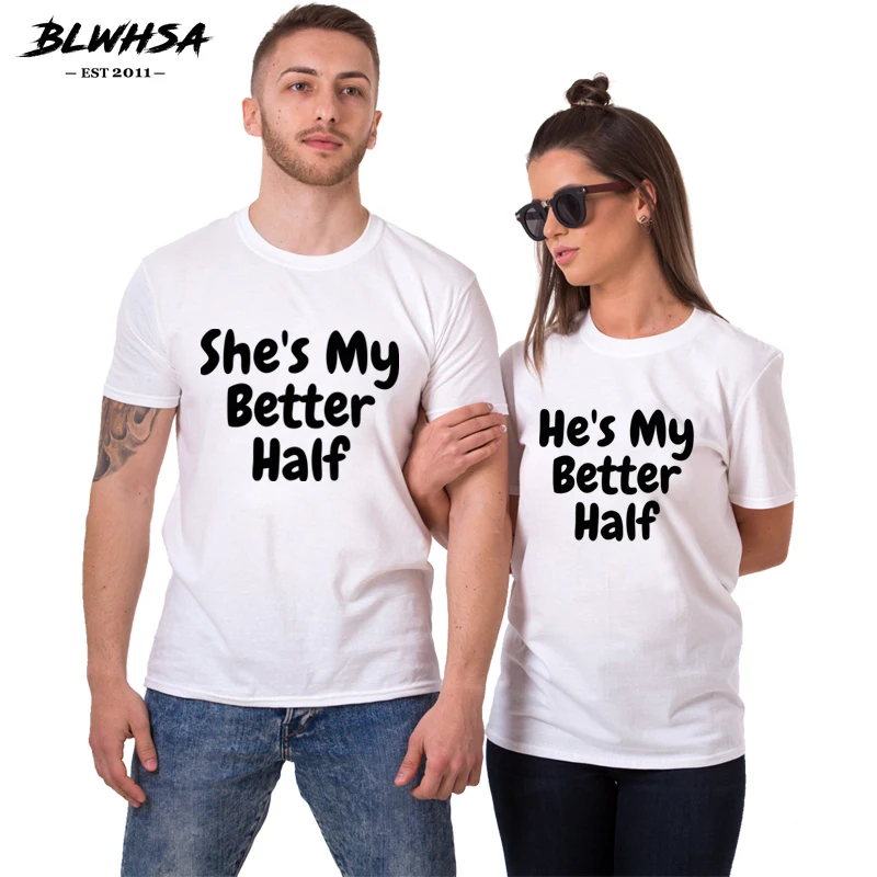 Мужская и женская футболка BLWHSA He Is My Better Повседневная с принтом|Футболки| |