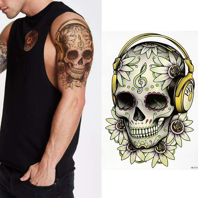 SUGAR SKULL TEMPORARY TATTOO, CANDY 