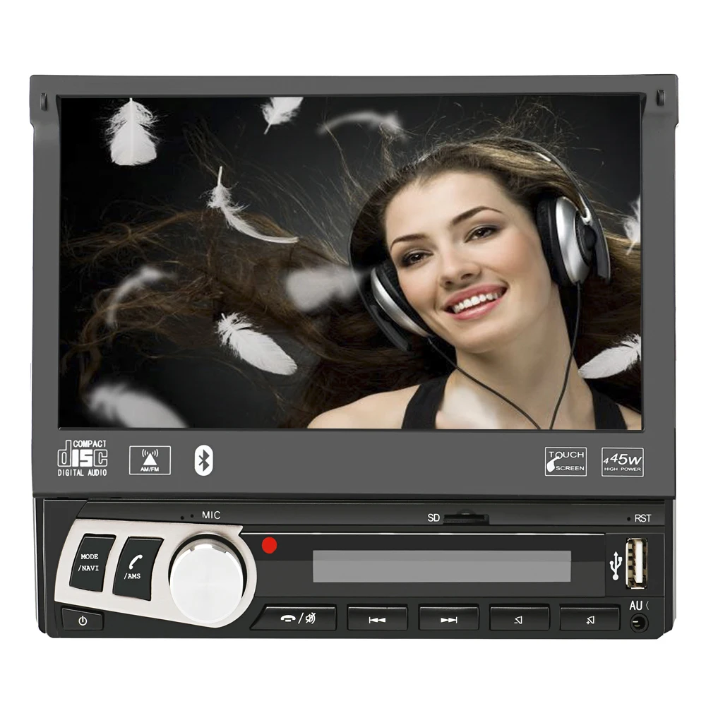 

7Inch 1Din Retractable Universial Stereo Radio & Car Multimedia Player With Bluetooth Touch Screen