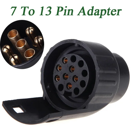 Akozon 4 Way to 7 Way Trailer Connector 12V Socket Adapter Plug Converter Connector Bracket for Trailer Caravan