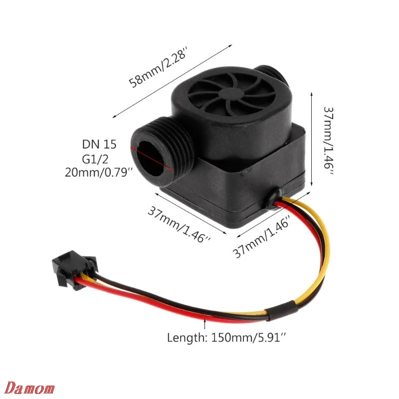 G1/2 1-30L/min DC5V датчик расхода воды расходомер Холла Датчик расхода воды контроль 1,75 МПа счетчик-переключатель для Arduino