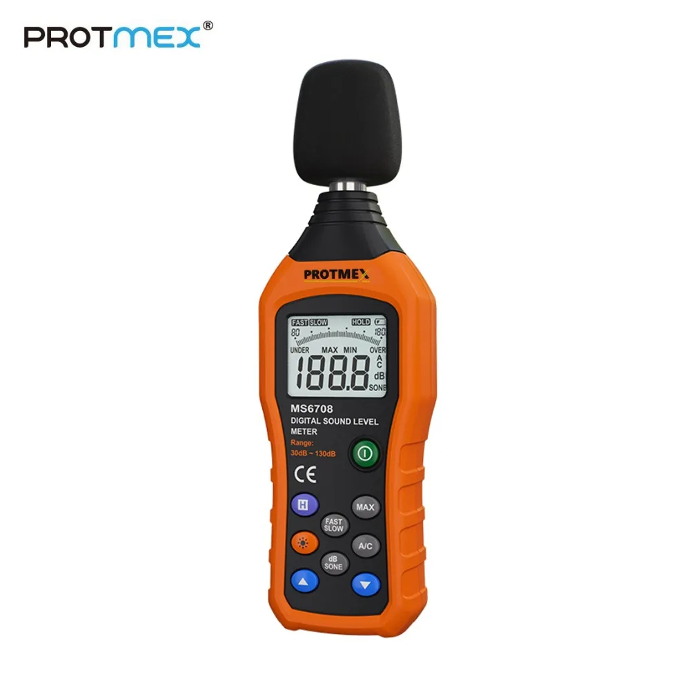 Protmex MS6708 измеритель уровня шума Измеритель уровня звука портативный цифровой аудио децибел Тестер уровня звука монитор дБ метр