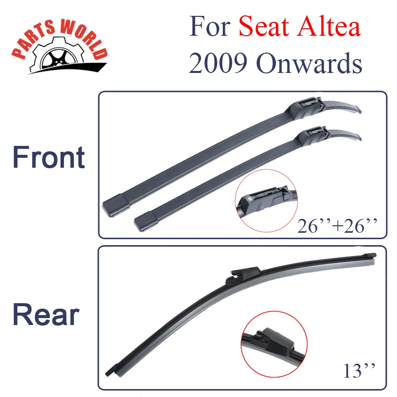 LST Front Wiper Blades For Seat Altea XL, Toledo & 5P TDI – Pack Of 1, Black Plastic/Rubber