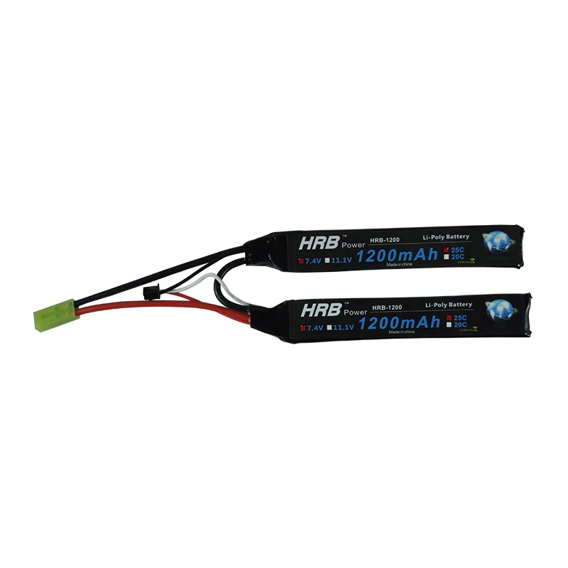 

HRB RC Lipo Battery 7.4V 1200mAh 25C 50C Mini Airsoft Guns Battery RC Model