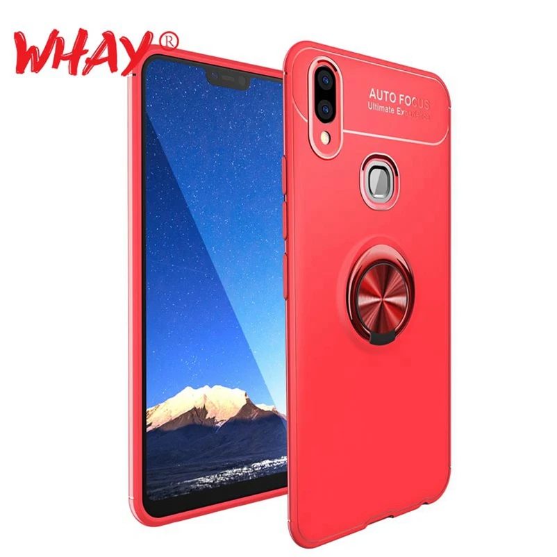 Чехол для Vivo V9 360 градусов из ТПУ с держателем на палец автомобильный Магнитный