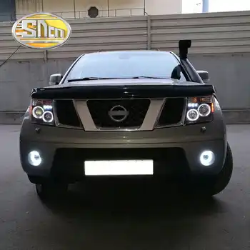 SNCN 3-IN-1 Functions Auto LED Angel Eyes Daytime Running Light Car Projector Fog Lamp For Nissan Pathfinder R51 2005 - 2015