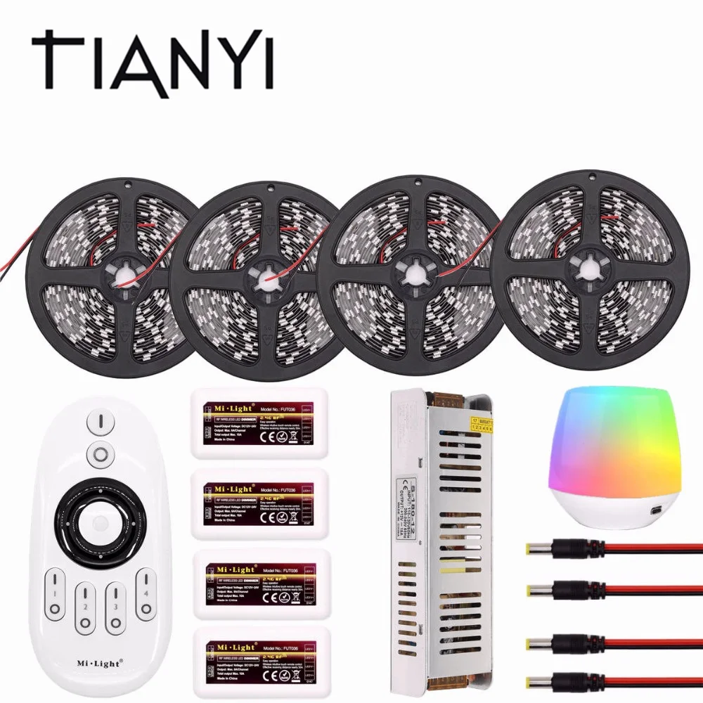 

5050 Dimmable LED Strip Waterproof DC 12V Mi Light WIFI LED Light Strip 5M 10M 15M 20M Flexible Neon Tape With Controller Power