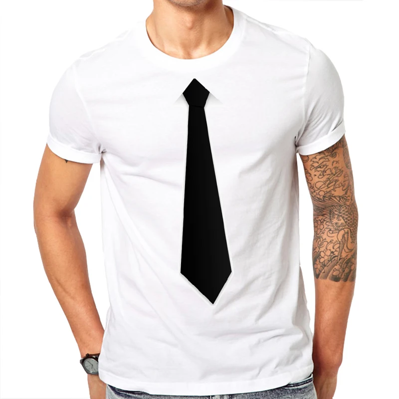 t shirt with tie printed on it