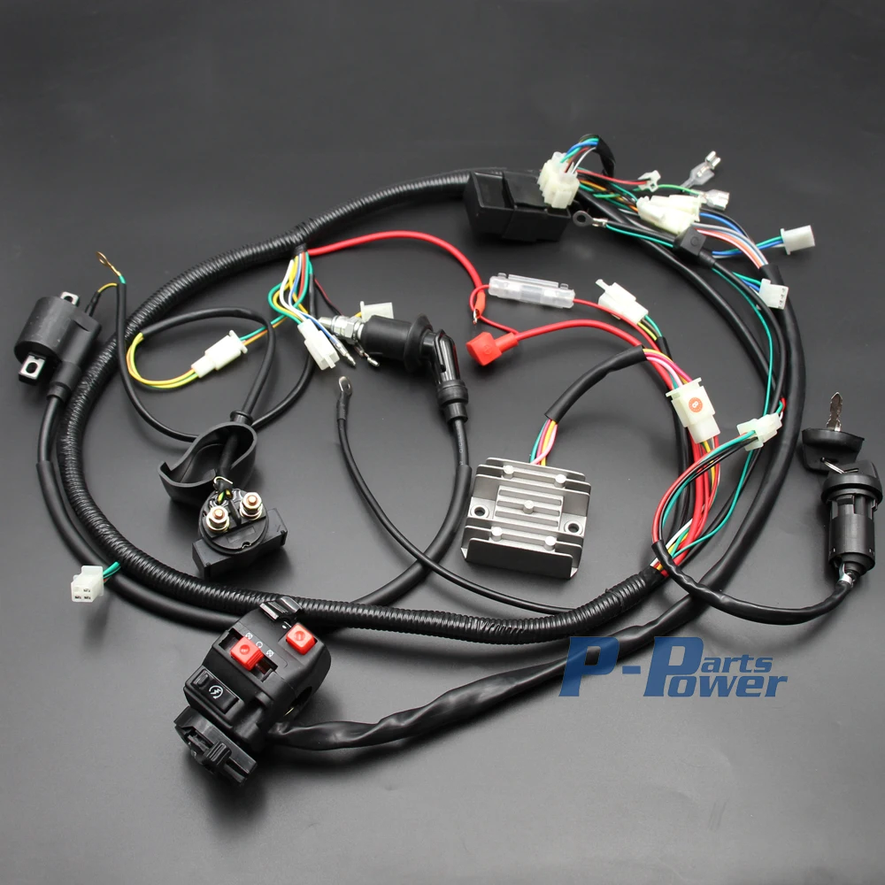 Us 49 73 17 Off Buggy Wiring Harness Loom Gy6 125cc 150cc Chinese Electric Start Kandi Go Kart Dazon Atv New Gy6 Buggy Gy6 Wiringgy6 Wiring Harness