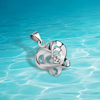 

Women's jewelry, 925 sterling silver pendant, zircon butterfly pendant, no chain.Exempt postage