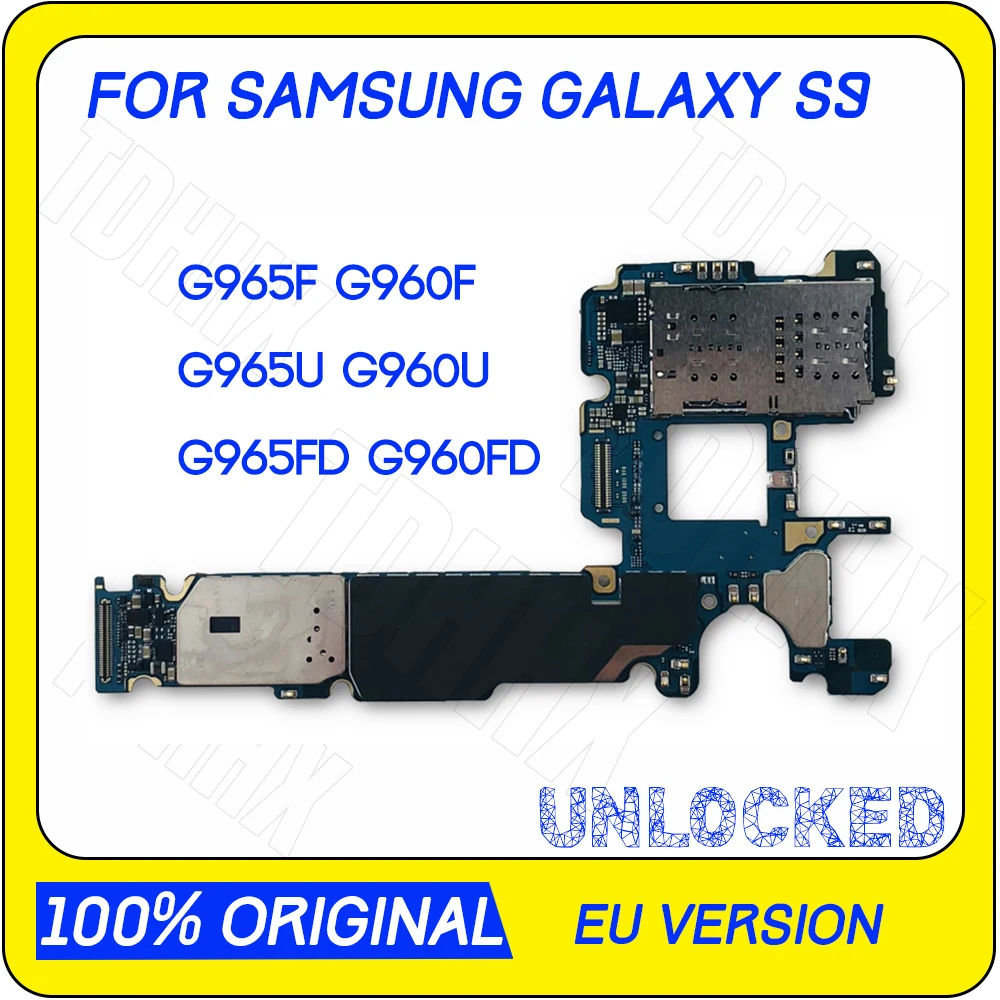 

100% Original Unlock Motherboard For Samsung Galaxy S9 PLUS G965F G960F G965U G960U G965FD G960FD Install AOS With Chip
