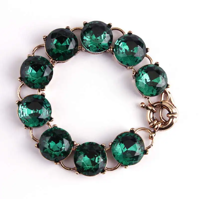 

1.5cm Pop Color Faceted Round Crystal Dot Bracelet Gold Trendy Bridesmaid Jewelry Women Accessories Factory Wholesale B1483