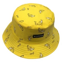 Новинка, Панама, мужская шляпа-Панама, женская летняя кепка, с принтом банана, желтая шляпа, шапки Bob, хип-хоп, Gorros, рыбацкие шляпы