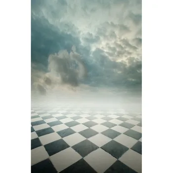 

Seamless Vinyl Photography Background Square Floor with Clouds Computer Printed Children Backdrop for Photo Studio F-3161