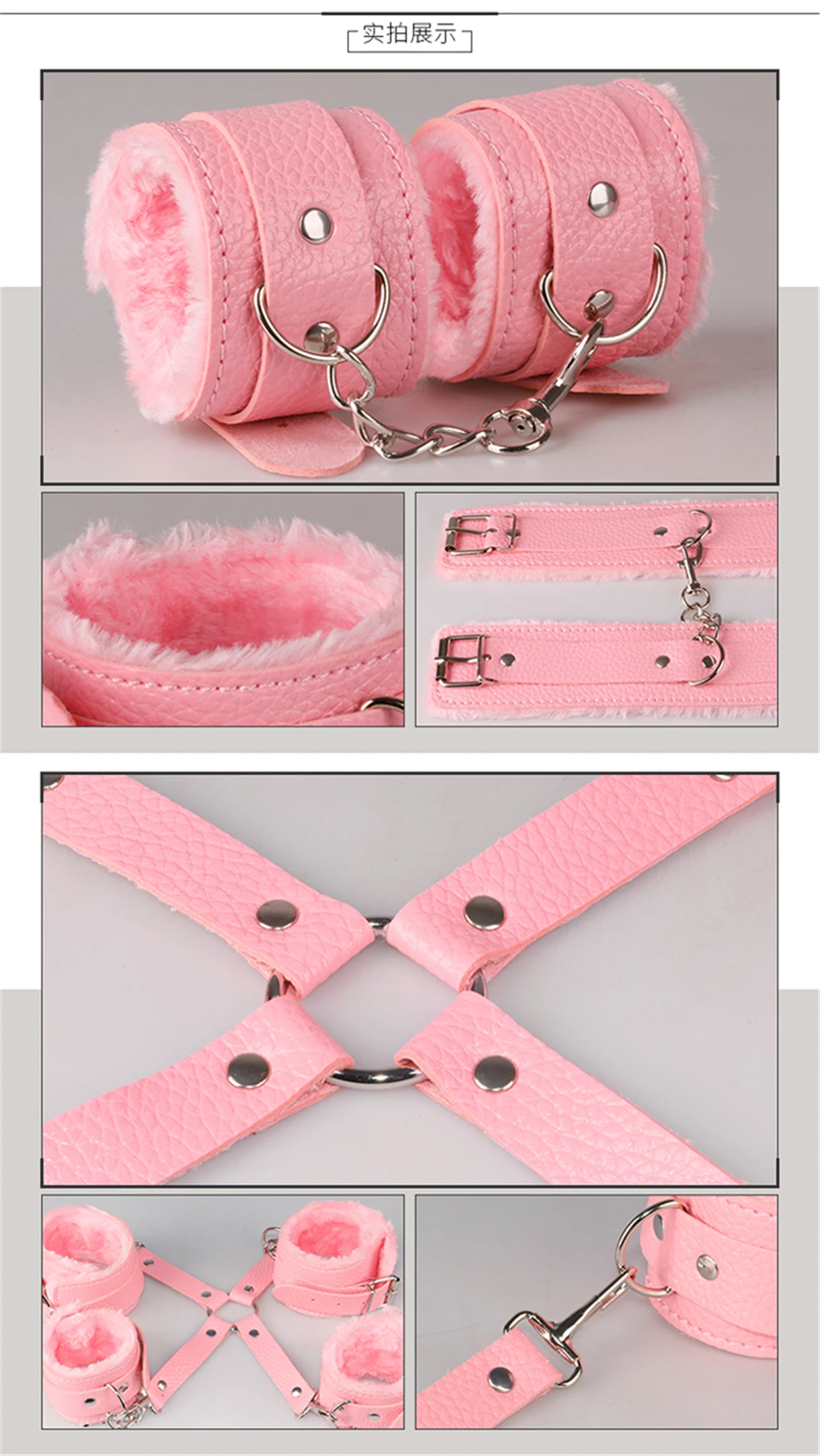 Sex Bondage Kit Set 10 Pcs Sexy Product Set Adult Games Toys Set Hand Cuffs Footcuff Whip Rope Blindfold Couples Erotic Toys 7