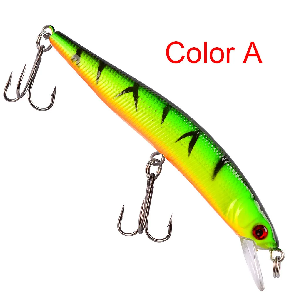 5PCS Glow Fishing Bass Fish Minnow lure hook baits 8.5cm//7g