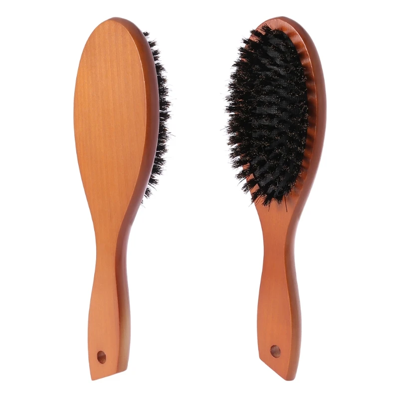 New Profissional Anti static Bristle Hair Brush Comb Wooden Handle