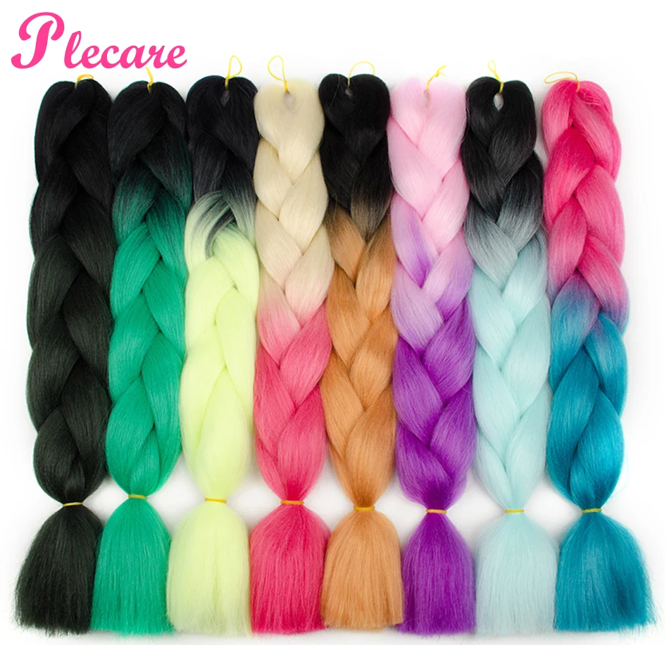 Plecare 24 Jumbo Braids Hair Synthetic Kanekalon Ombre Braiding