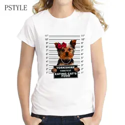 Новый Дизайн забавные Для женщин футболка лето мультфильм Bad Dog футболка Eatting кошачий Еда Принт футболки короткий рукав футболки