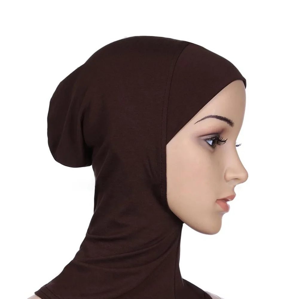 Многофункциональный мусульманский женский шарф тюрбан для женщин Путешествия мусульманские Ретро шапочки под хиджаб Рамадан - Цвет: coffee