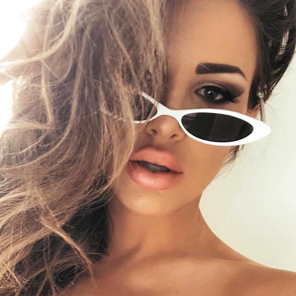 

DCM New Cute Sexy Retro Cat Eye Sunglasses Women Black White Triangle Vintage Cheap Ladies Sun Glasses Female UV400