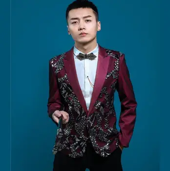 

men suits designs masculino homme terno stage costumes for singers men printing blazer dance long sleeve man clothes jacket