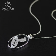 Lotus Fun реальные 925 серебро ручной работы ювелирных украшений специальная листья дизайн кулон без ожерелье Acessórios для женщин