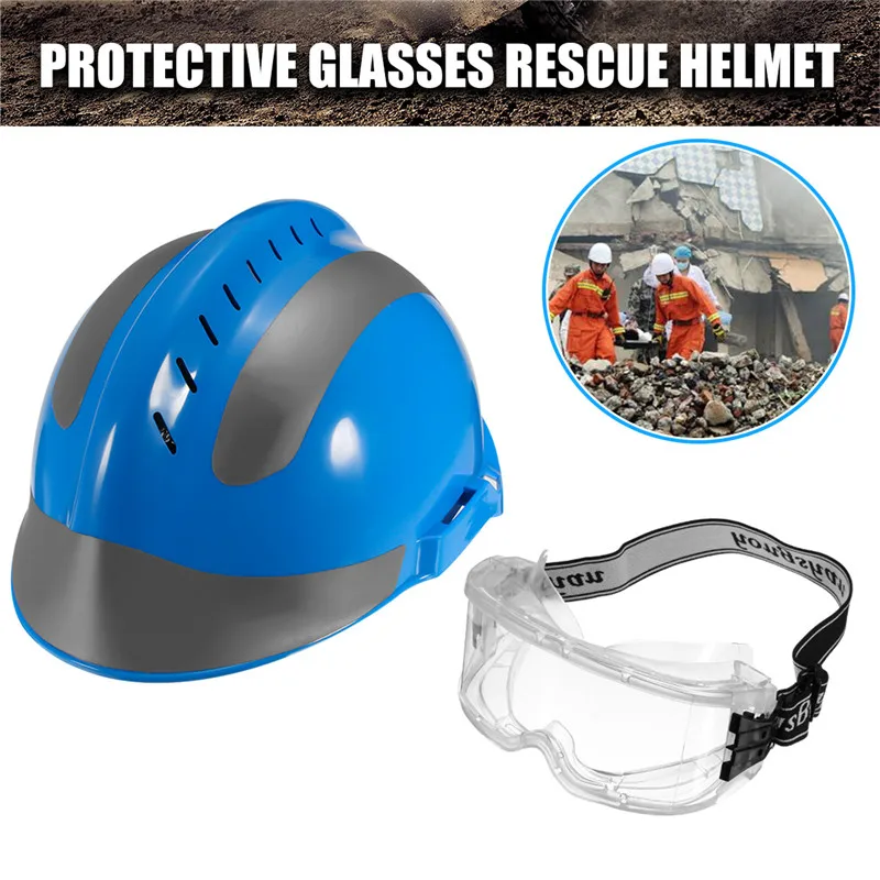 Rescue Helmet+Protective Glasses For Fire Fighter China CAPF Safety Protector F2 Blue Workplace