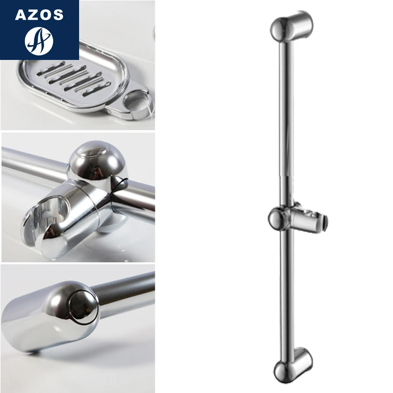 

Azos Shower Rod Abs Plastic Chrome Rise And Fall Rotatable Bathroom Shower Hotel Round HSSJ006