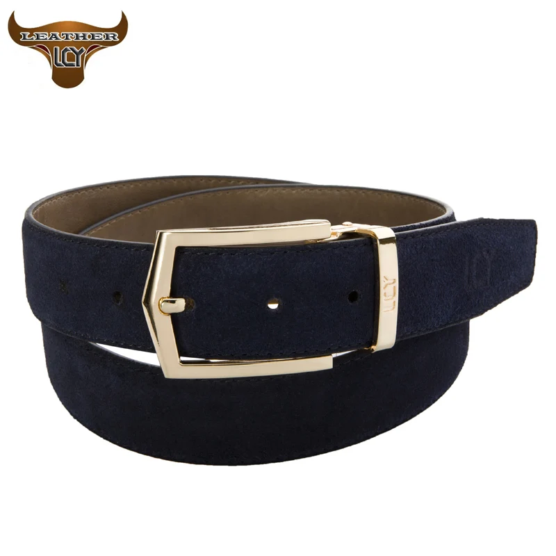 [LCY] 100% Cowhide Genuine Leather Belts for Men Designer Belts Mens High Quality Pin Buckle ...