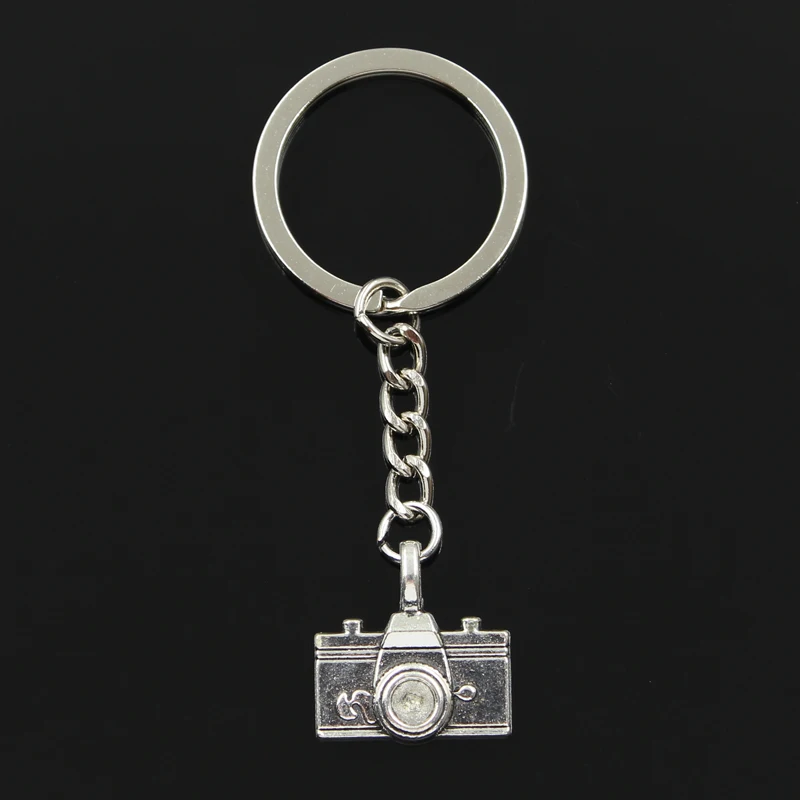 

Fashion 30mm Key Ring Metal Key Chain Keychain Jewelry Antique Silver Plated camera 22x21mm Pendant