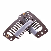 24 шт 32 мм 9-Зубы волос удлинители кнопки металлические зажимы с силиконовый чехол для зажим в Пряди человеческих волос для наращивания парик заколки