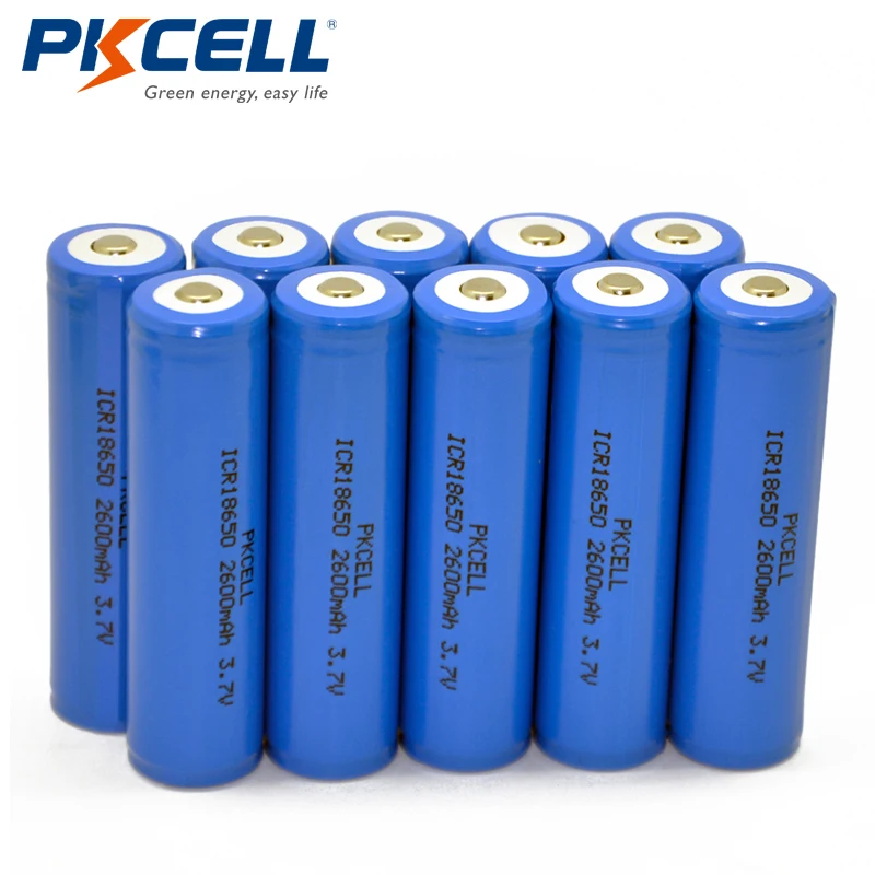 10 шт./лот PKCELL 3,7 V 18650 литиевая батарея 2600mah 3,7 вольт литий-ионная аккумуляторная батарея батареи для фонариков Кнопка сверху