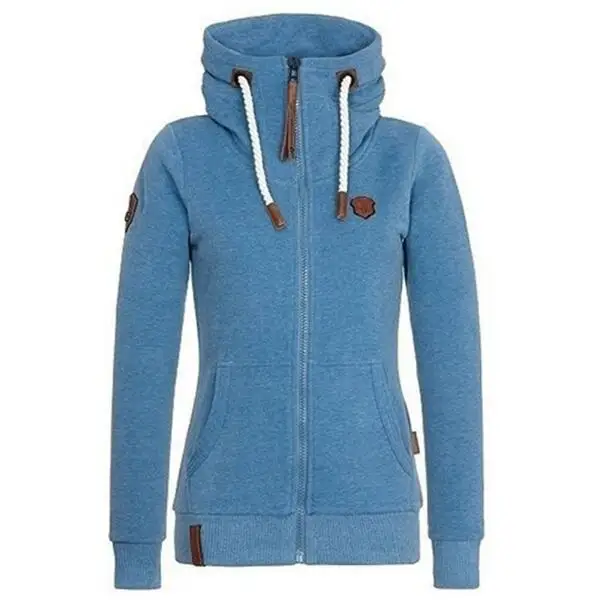 

Outerwear Coats Zipper Slim Jackets Female Long Sleeve O-Neck Casual Chaquetas Women Fashion Solid Hat Autumn 2019 Jackets F0291