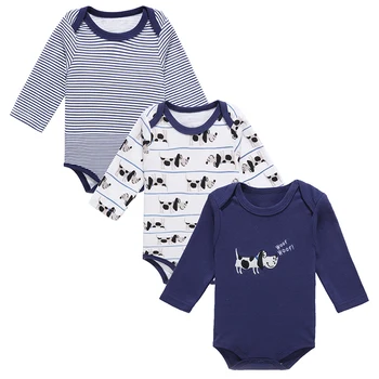 

3PCS/LOT Hot Sale Baby Boy Bodysuits Long Sleeve Cartoon O-Neck Newborn-Clothes 0-12M Baby Boys Newborn Bodysuits Baby Girl