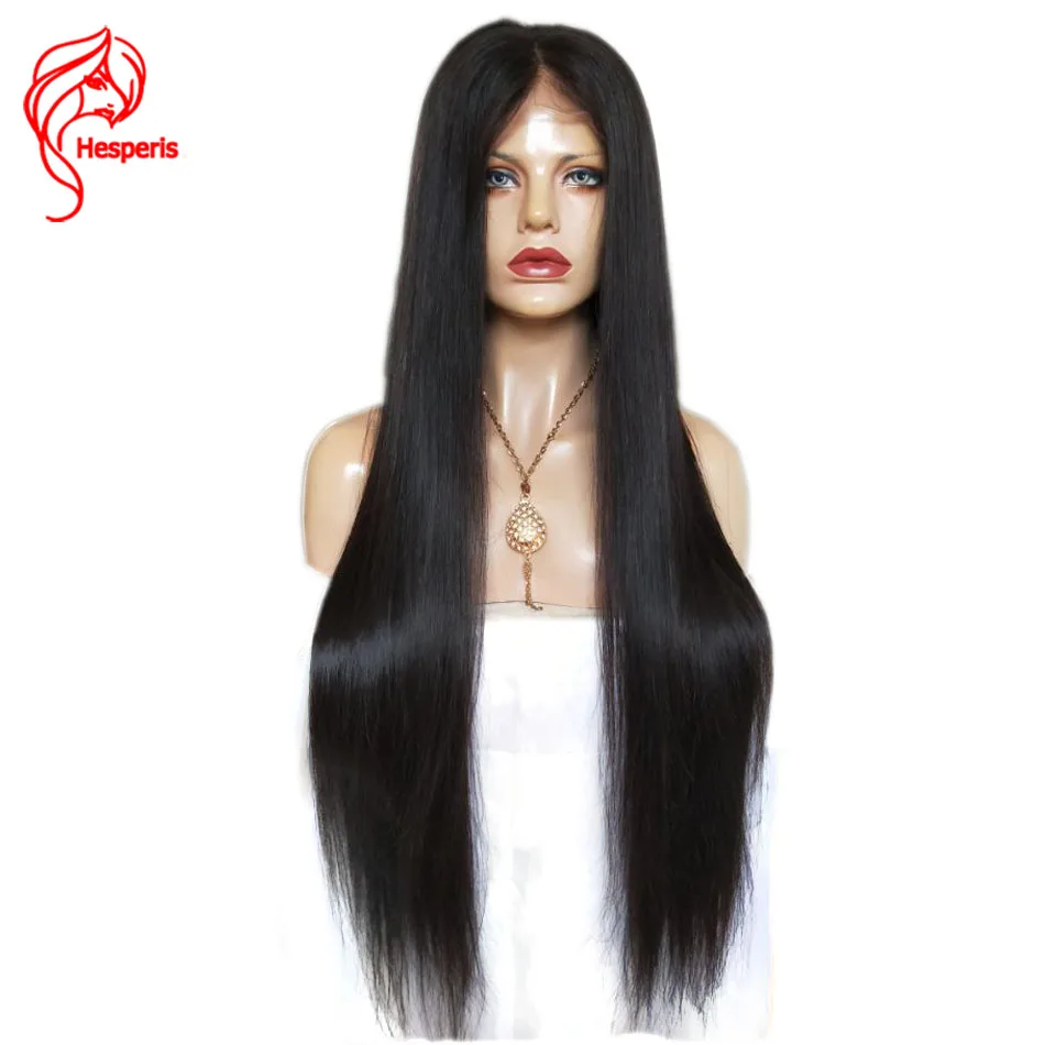 Hesperis 28 дюймов Синтетические волосы на кружеве парики из натуральных волос для Тканные предварительно вырезанные бразильские Реми 30 дюймов