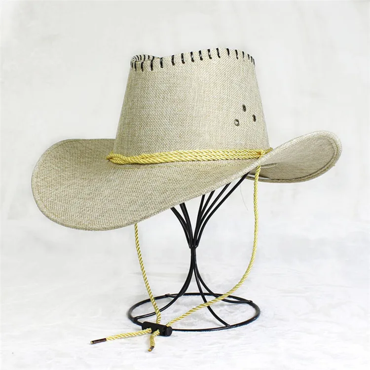 Hot Sale Western Cowboy Style Man Beach Tide Hat Sunscreen Hat Summer Outdoor Sunshade Straw Hat ACA45 (9)