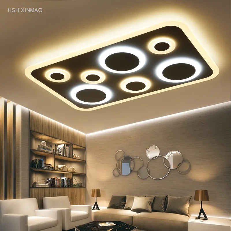

New LED Acrylic Ceiling Light Rectangular Atmosphere Living Room Stylish Modern Bedroom Restaurant Study Ceiling lights 110-240V