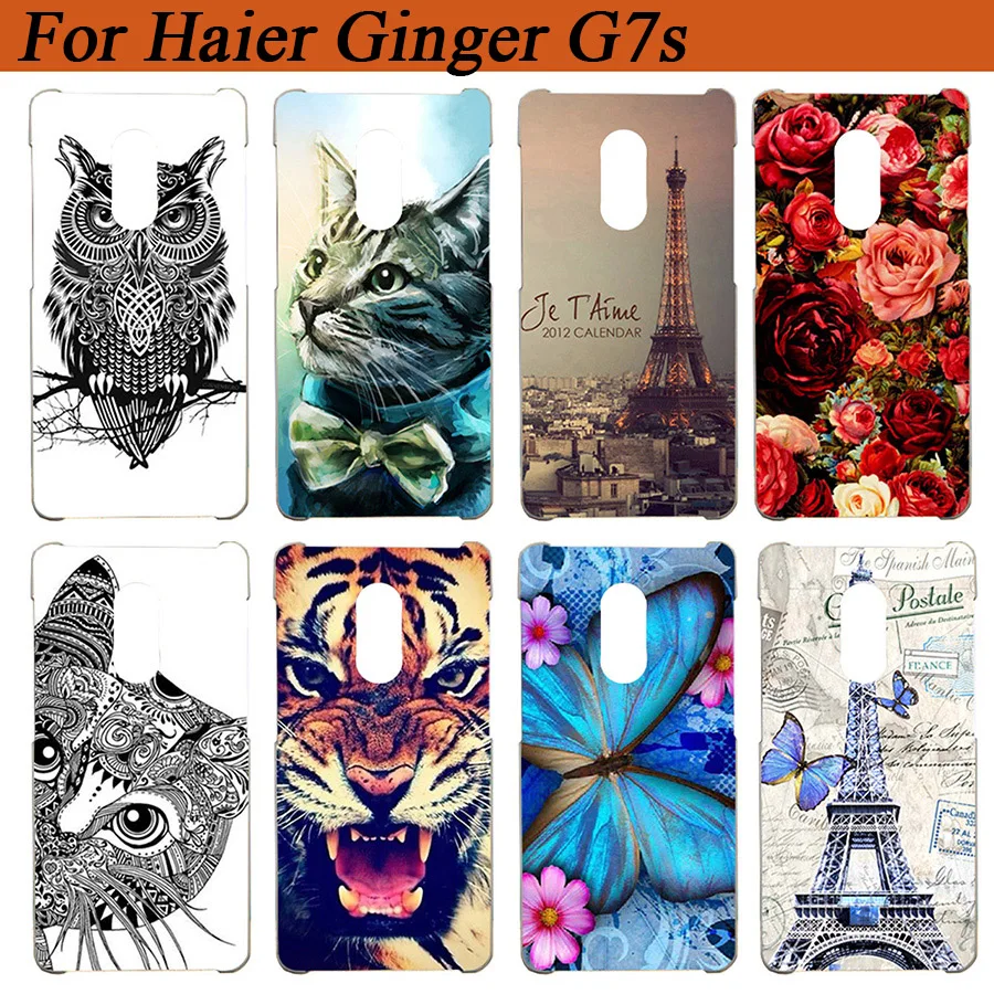 

Soft TPU Case For Haier Ginger G7s Cases Silicon Tiger Owl Eiffel Towers Pattern Painted Back Cover For Haier Ginger G7s 5.0"