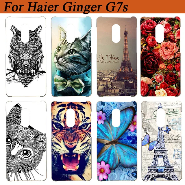 Special Offers Soft TPU Case For Haier Ginger G7s Cases Silicon Tiger Owl Eiffel Towers Pattern Painted Back Cover For Haier Ginger G7s 5.0"