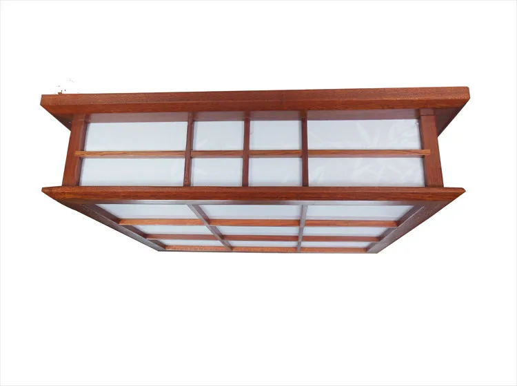 Japanese Ceiling Lights Mahogany Finish Shoji Lamp Wood Paper Washitsu Tatami Decor Living Room Indoor lantern Lamp Lighting