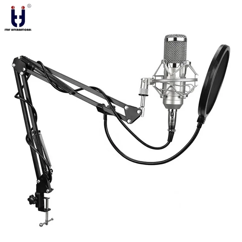 Kaufen Ituf BM 800 Professional Studio Rundfunk Aufnahme Set Kondensator Mikrofon Ball typ Anti wind Schaum Kappe Power Kabel Schwarz