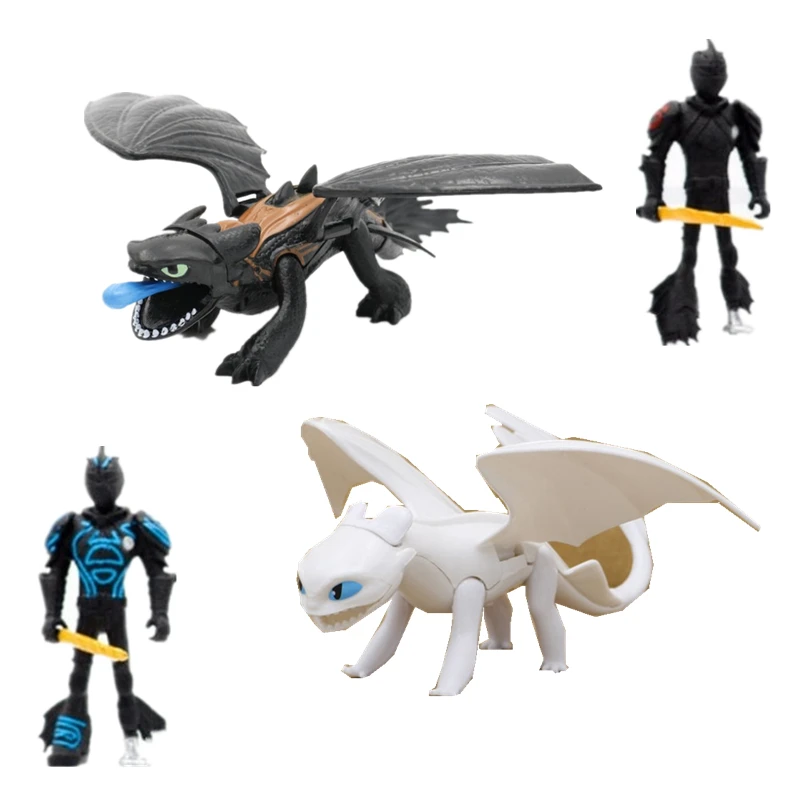 

New How to Train Your Dragon 3 Light Fury Toothless Bullet Launch Dolls Dargon Figures Q version Toys For Children