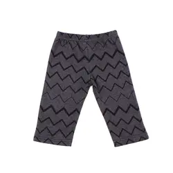 Серый для маленьких мальчиков Модная одежда Стиль младенцев волнистые полосы брюки для 0-12 месяцев дети полной длины прямой Костюмы